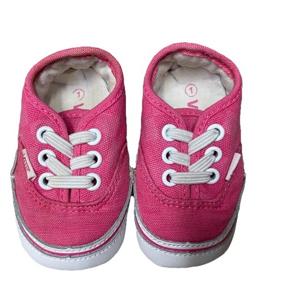Vans baby girl crib shoes size 1 pink checkered slip on soft - Picture 1 of 8